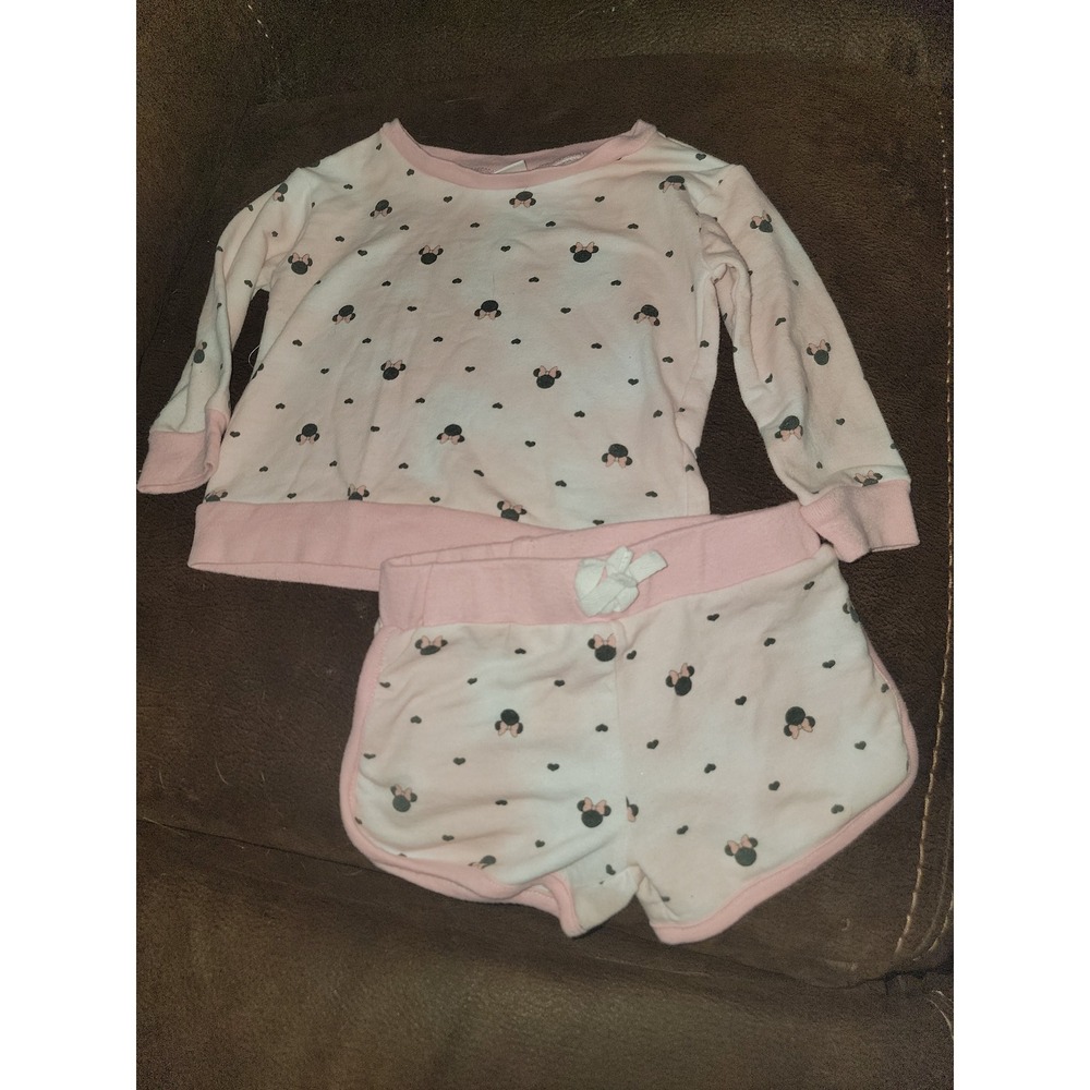 Disney baby minnie mouse top and shorts size 24 months